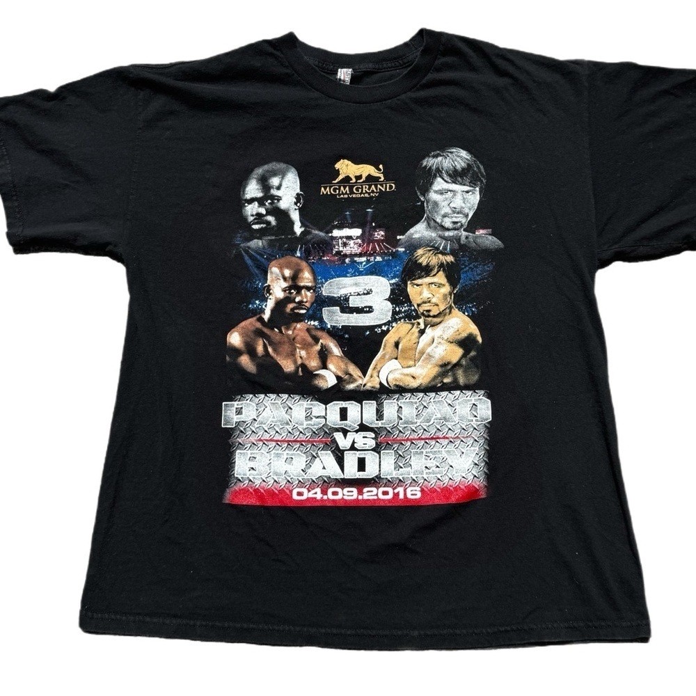 Manny Pacquiao Vs Timothy Bradley Boxing T-shirt Men’s Black Graphic T-Shirt